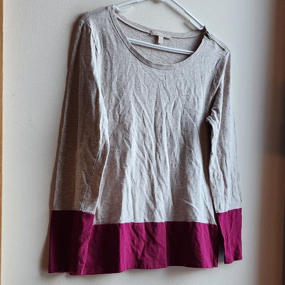 Banana Republic Cream/Magenta Scoop Neck Jersey Size Medium - Picture 3 of 16
